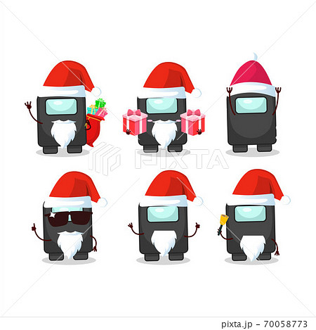 Santa Claus Emoticons With Among Us Black のイラスト素材