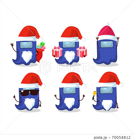 Santa Claus Emoticons With Ghost Among Us Blue のイラスト素材