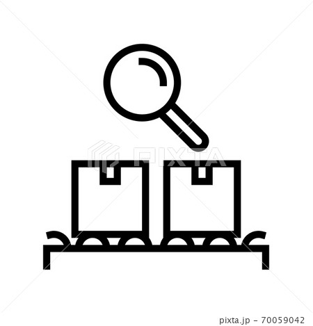 logistics conveyor and research boxes line icon vector illustration logistics conveyor and research boxes line icon vector illustration 70059042