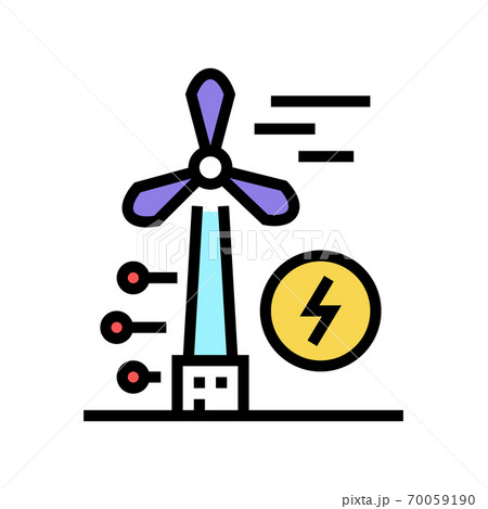 energy turbine color icon vector flat illustration 70059190