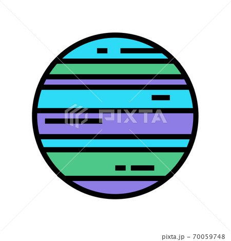 neptune planet color icon vector flat illustration 70059748