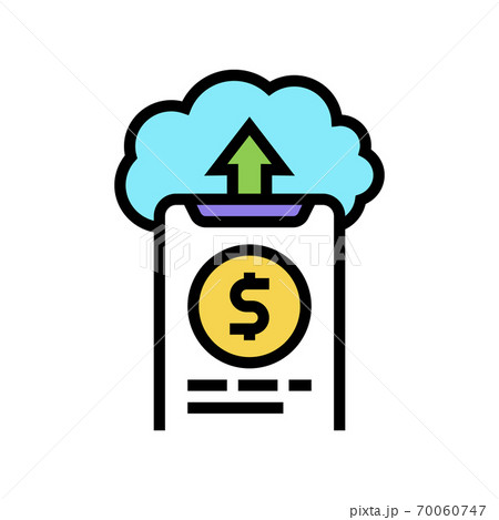 sending money electronic cloud color icon vector illustration 70060747