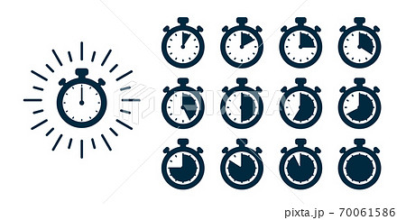 Timer icons set. Vector stopwatch illustration - clocks at different times 70061586