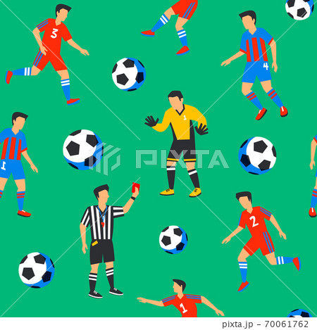 Seamless pattern of football player and football stuff equipment 8064706  Vector Art at Vecteezy