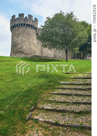 Beautiful medieval Montebello castle in Bellinzona Beautiful medieval Montebello castle in Bellinzona 70062028