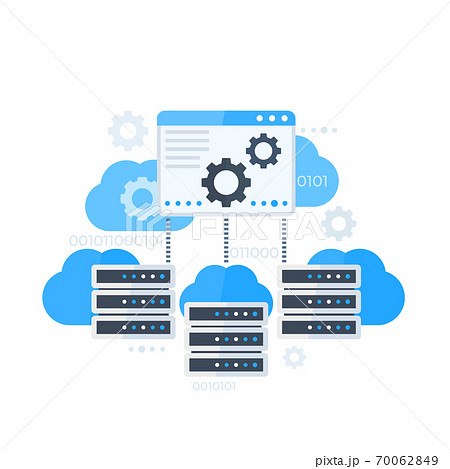 Server control panel, hosting software vector 70062849