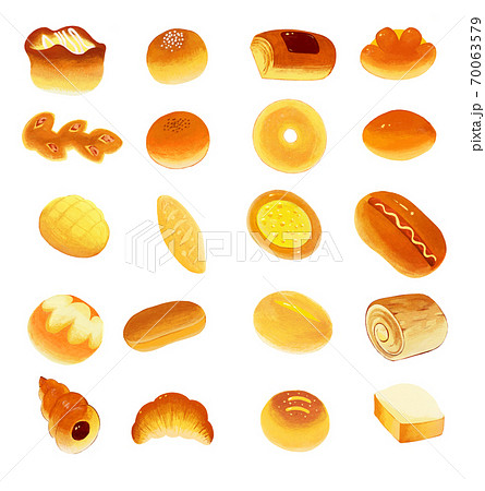 いろんな種類のパンイラストPNG 70063579