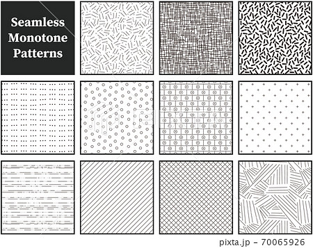 シームレス モノトーン パターン1のイラスト素材