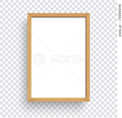 Rectangle wooden frame isolated on transparent background. 70066046