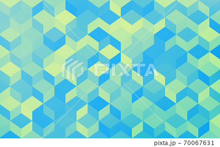 背景素材 淡い黄緑と青のグラデーションの幾何学模様のイラスト素材