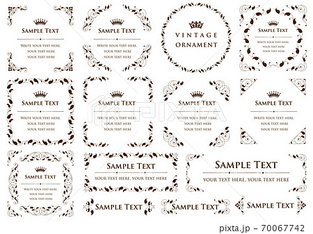 ビンテージオーナメントセット。ボーダー、フレーム。 70067742