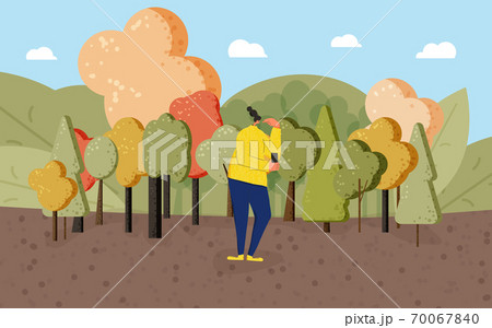 Pensive man. Tnink about some things Vector people 70067840