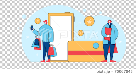 Online shop. Smm concept. Vector sale scene. Online shop. Smm concept. Vector sale scene. 70067845