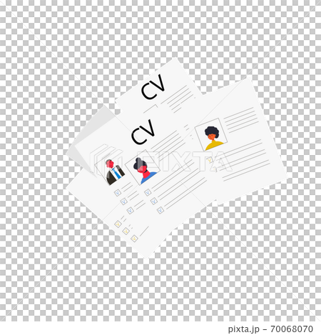 Job search concept. CV set. Vector flat illustration. 70068070