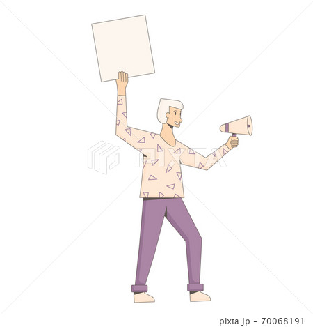 Protest. Group of men and women with banners. Protest. Group of men and women with banners. 70068191