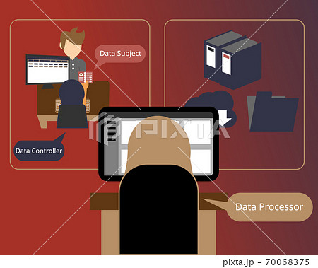 Data Controller compare with data processor vector 70068375