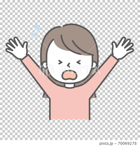 一個舉手驚訝的女人 70069278