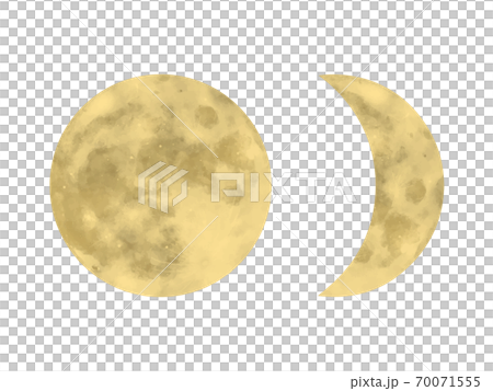 Full moon and crescent moon 70071555