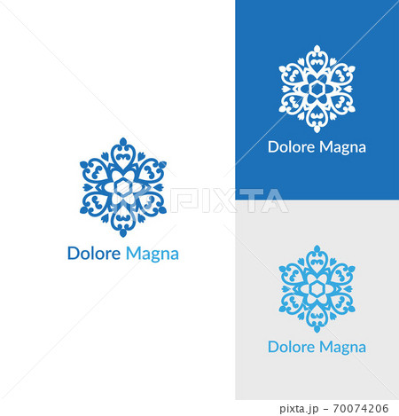 Blue flower logo. Elegant, classic vector.  70074206