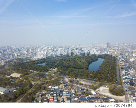 百舌鳥・古市古墳群　仁徳天皇陵古墳　空撮 70074394