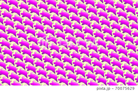 The background is a lot of pigs, in violet and pink tones. Vector illustration 70075629