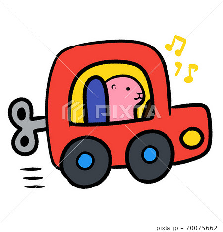 おしゃれな自動車でごきげんにお出かけ ピンクマウスさん ドライブ 気分転換 リフレッシュ のイラスト素材