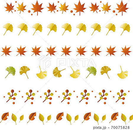 秋 飾り 罫線 ライン イラスト素材セットのイラスト素材