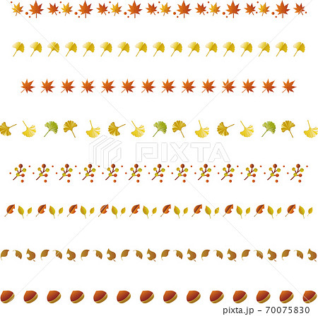 秋 飾り 罫線 ライン イラスト素材セットのイラスト素材