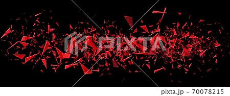 暗闇に飛び散った三角の破片 70078215