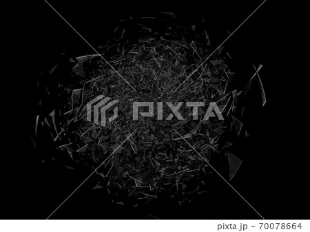 白い三角の破片が渦巻く抽象的な背景 70078664