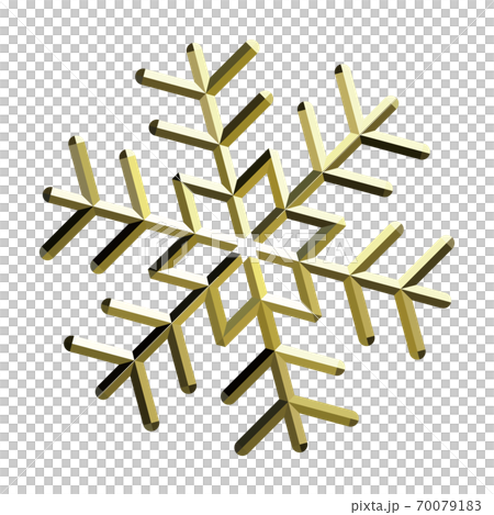 Vector illustration of three-dimensional snowflake gold background transparent Vector illustration of three-dimensional snowflake gold background transparent 70079183