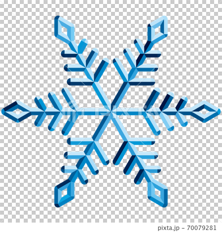Vector illustration of three-dimensional snowflake blue background transparent Vector illustration of three-dimensional snowflake blue background transparent 70079281