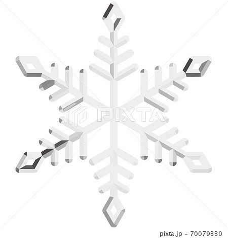 立体的な雪の結晶のベクターイラスト白 背景透明のイラスト素材