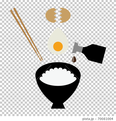 卵かけ御飯を作ってるイメージのイラスト 70081004