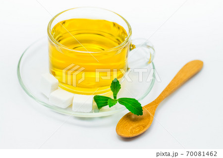 Stevia tea on white background 70081462