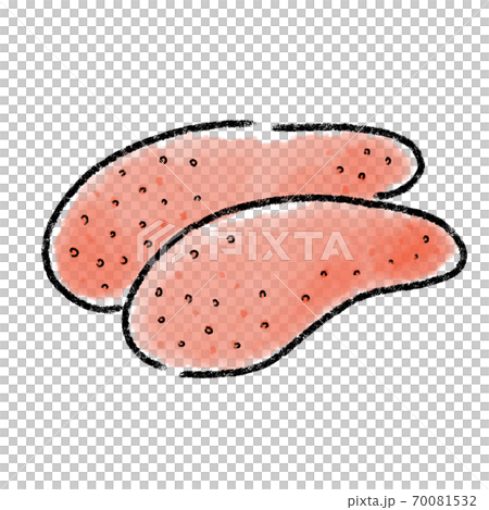たらこ 明太子 水彩 手書き 素材のイラスト素材