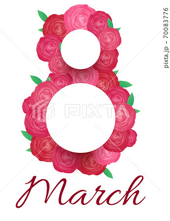 Greeting card with pink rose. 8 march - womans day. 70083776