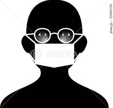 マスクをしてメガネが曇った人(目あり) マスクをしてメガネが曇った人(目あり) 70084782