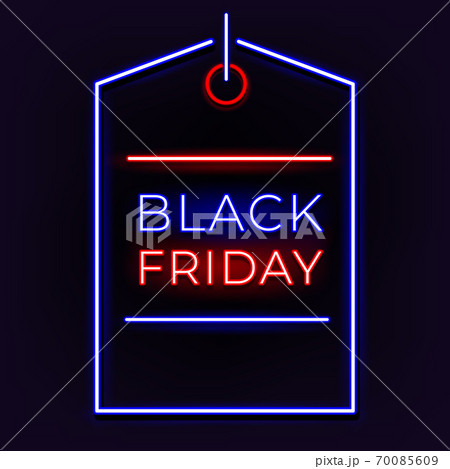 Black Friday sale banner party night light neon concept banner background. 70085609