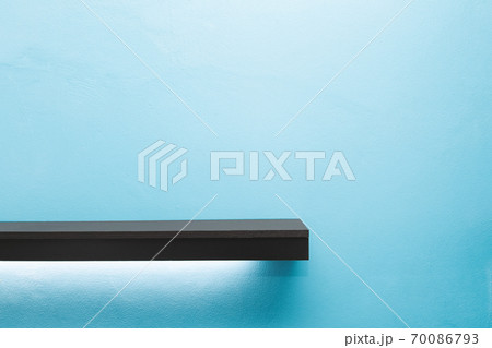 Empty of wood table top on blue sky pastel color background. copy space 70086793