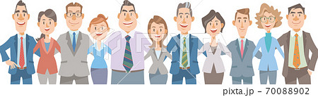 笑顔で肩を組む ビジネスマンのチーム チームワーク 成功 多様性 ジェンダーフリー 平等のイメージ のイラスト素材