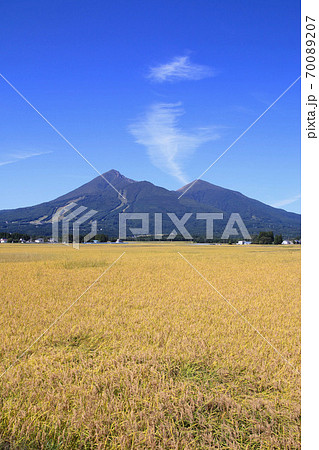 稲穂と磐梯山（福島県・猪苗代町） 70089207