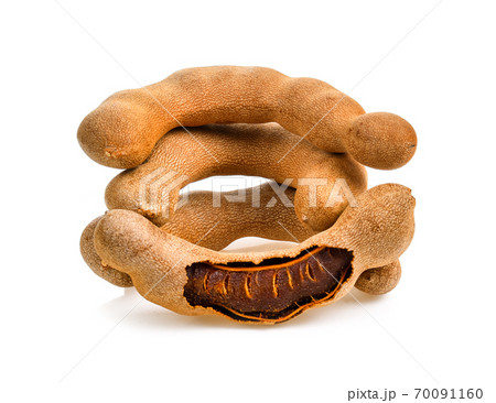 fresh tamarind fruits isolated on white background 70091160