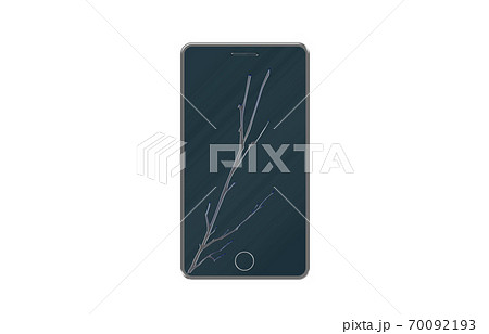 スマートフォンの液晶画面 ひび割れイメージ スマートフォンの液晶画面 ひび割れイメージ 70092193
