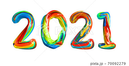 Colorful 3d text 2021. Congratulations on the happy new year 2021 Colorful 3d text 2021. Congratulations on the happy new year 2021 70092279