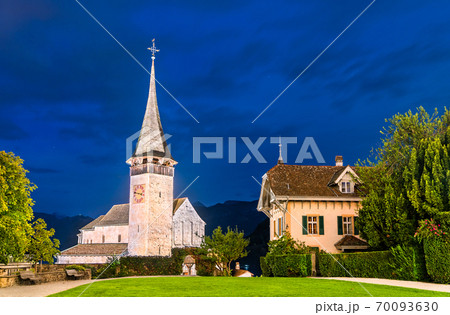 Castle church in Spiez, Switzerland Castle church in Spiez, Switzerland 70093630