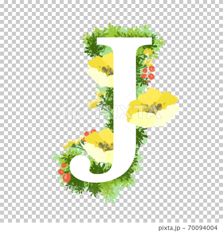 おしゃれなお花イラストの英語のフォント J 70094004