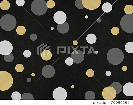 金と黒と白の水玉模様の背景素材のイラスト素材