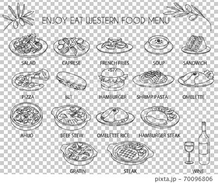 Western food menu line icon 70096806