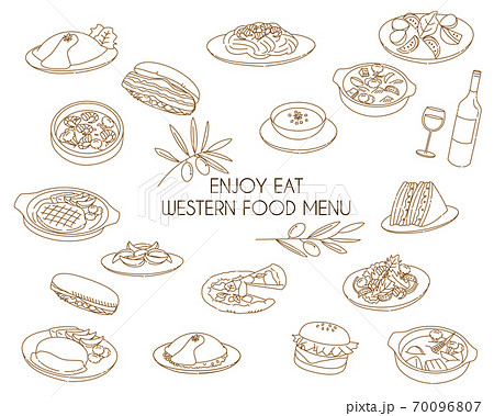 Western food menu line icon 70096807